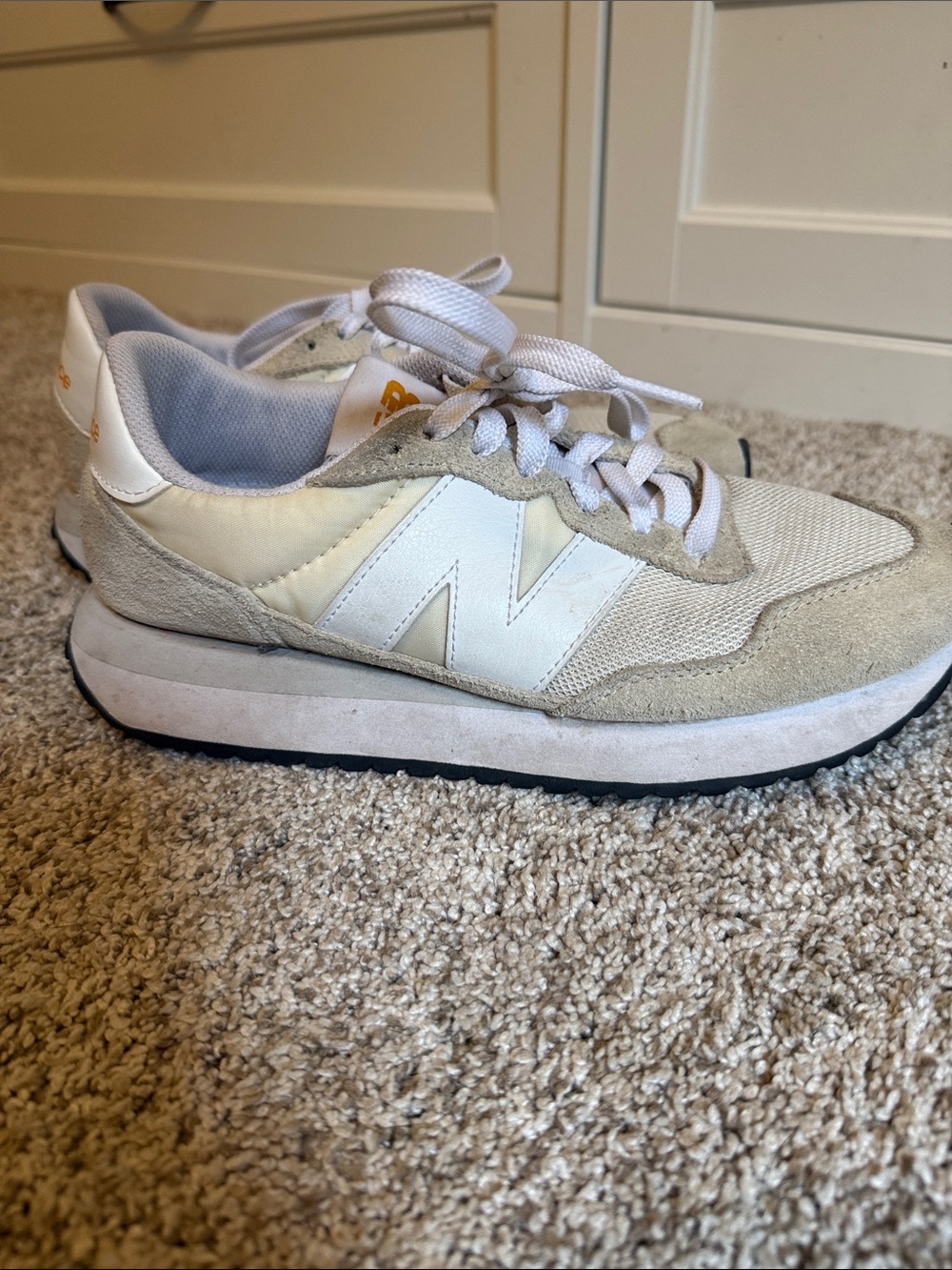 New Balance Women's Cream & White Retro Runner Sneakers